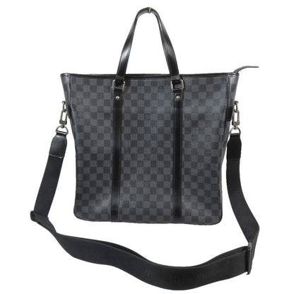 Louis Vuitton 2-Way Tote Handbag Shoulder Damier Graphic Tadao Leather Black