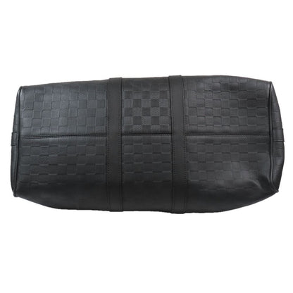 Louis Vuitton 2-Way Boston Handbag Shoulder Damier Infini Keepall Leather Black