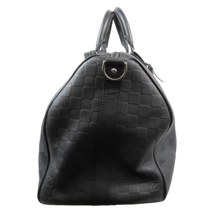 Louis Vuitton 2-Way Boston Handbag Shoulder Damier Infini Keepall Leather Black
