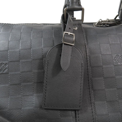 Louis Vuitton 2-Way Boston Handbag Shoulder Damier Infini Keepall Leather Black