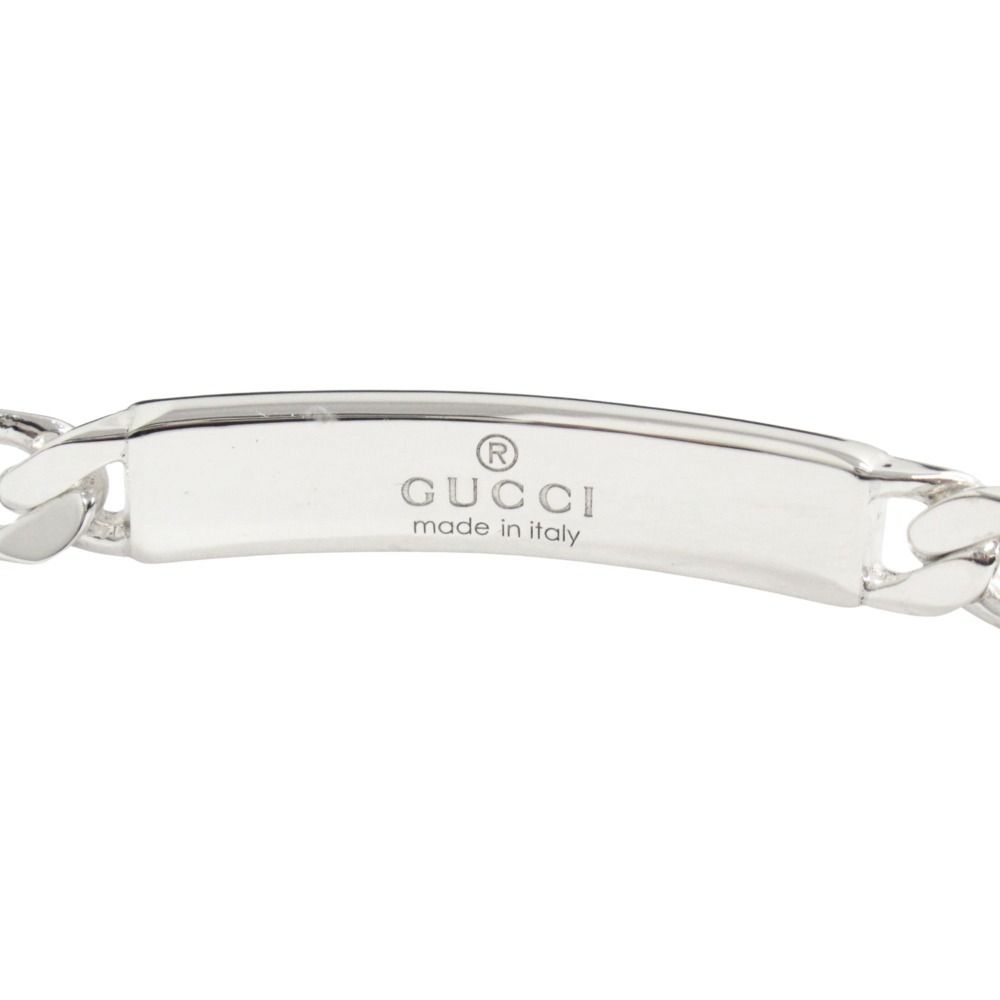 Gucci Polished Diagonal Interlocking Bracelet 18 Silver