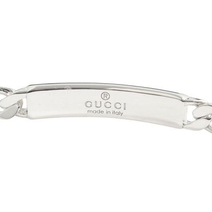 Gucci Polished Diagonal Interlocking Bracelet 18 Silver