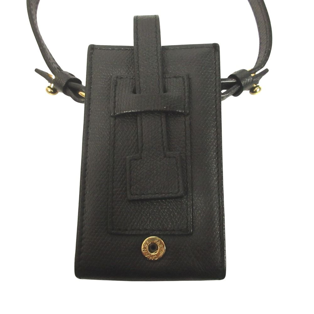 Chanel Cigarette Case Tobacco CC Logo Leather Pouch Charm Black