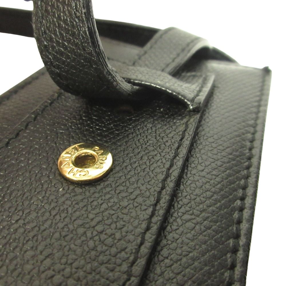 Chanel Cigarette Case Tobacco CC Logo Leather Pouch Charm Black