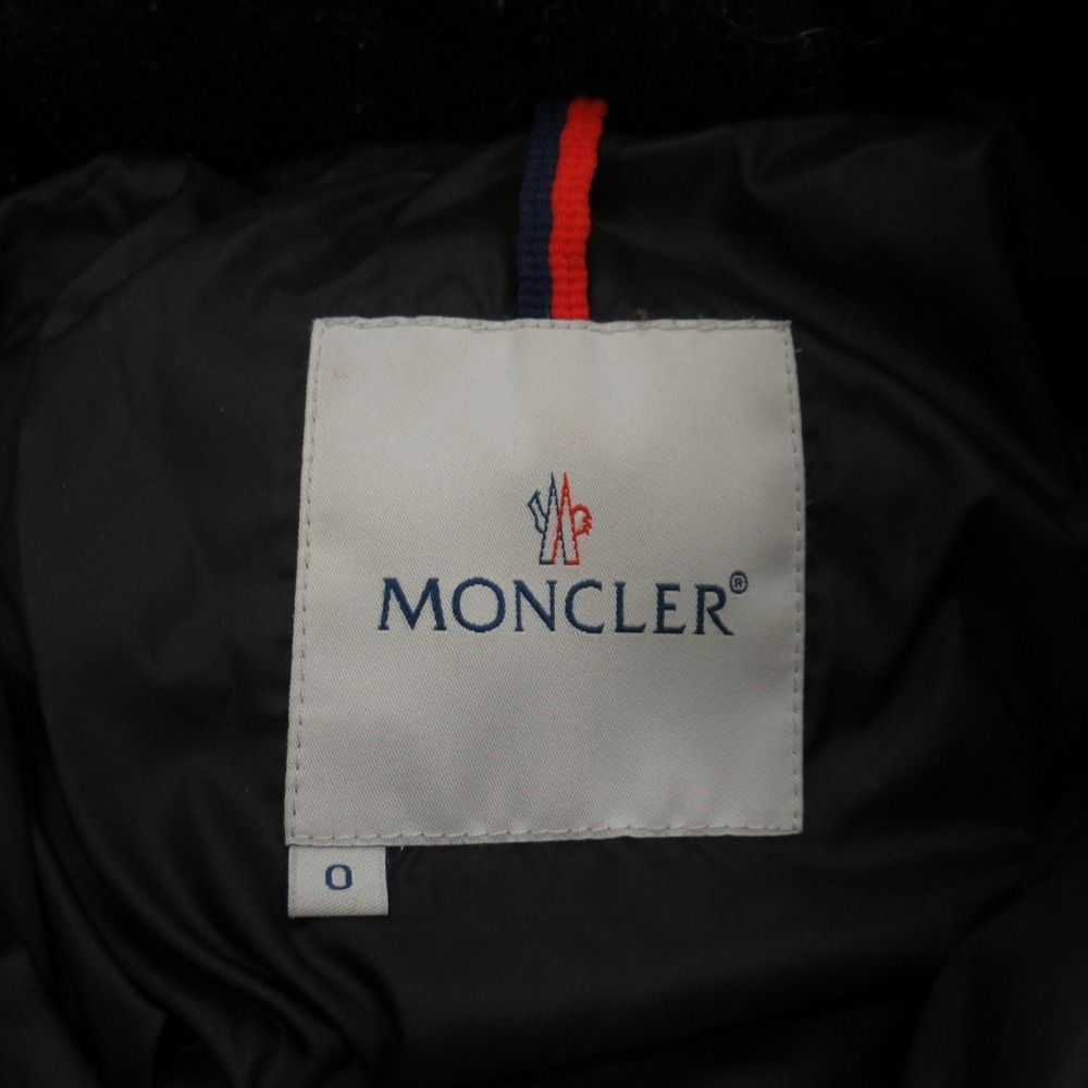 Moncler Moka Down Jacket Coat Hood Removable Quilted 0 Khaki