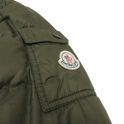 Moncler Moka Down Jacket Coat Hood Removable Quilted 0 Khaki