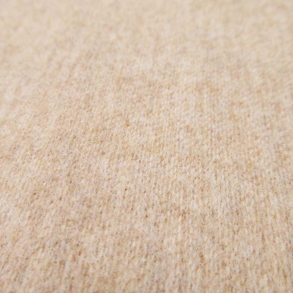 Loro Piana Peter DO Fabric Melton Wrap Skirt Cowhide Trim Long Length 36 Beige