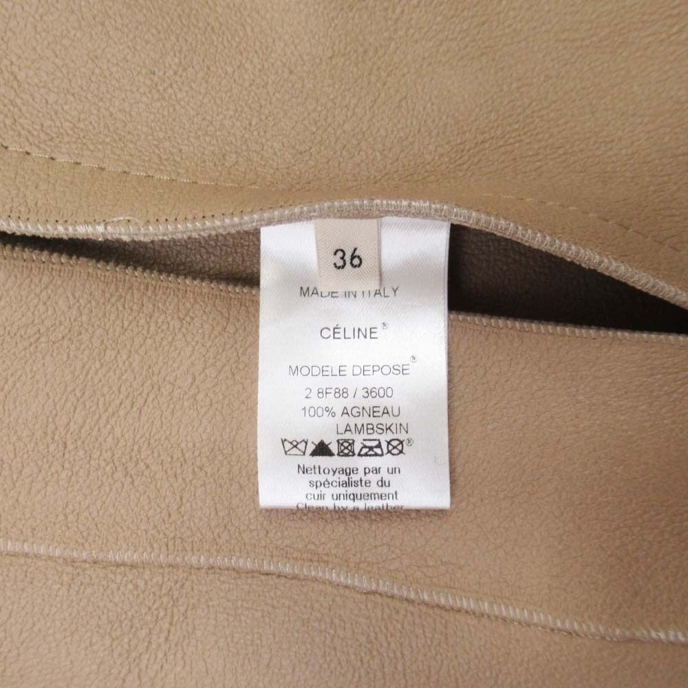 Celine Phoebe Philo Era Shearling Lambskin Reversible Coat Leather 36 Beige