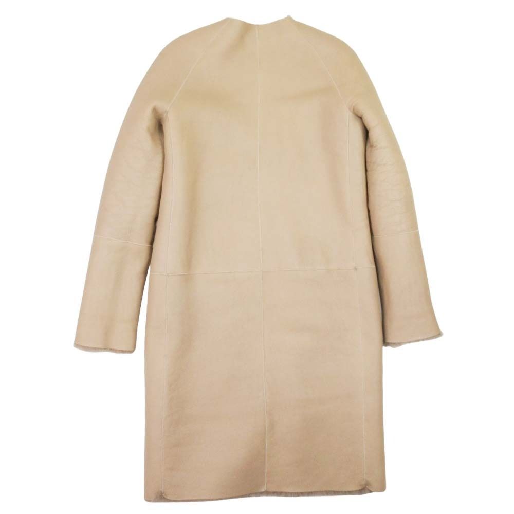 Celine Phoebe Philo Era Shearling Lambskin Reversible Coat Leather 36 Beige