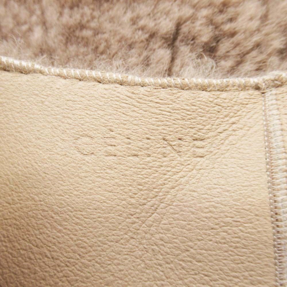 Celine Phoebe Philo Era Shearling Lambskin Reversible Coat Leather 36 Beige
