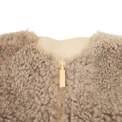 Celine Phoebe Philo Era Shearling Lambskin Reversible Coat Leather 36 Beige