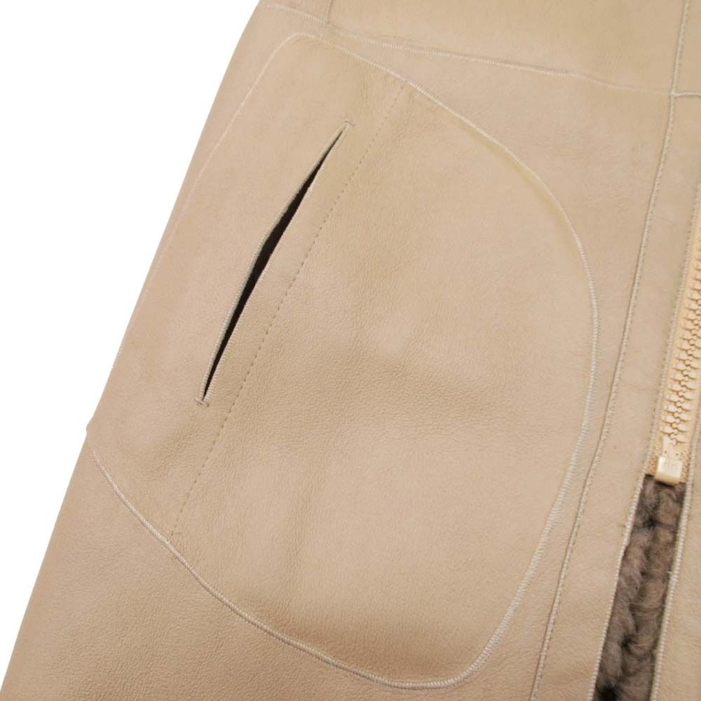 Celine Phoebe Philo Era Shearling Lambskin Reversible Coat Leather 36 Beige
