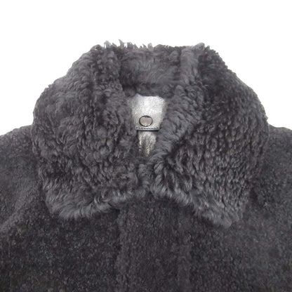 Saint Laurent Paris Shearling Coat Boa Leather Sheepskin 2-Way 38 Black