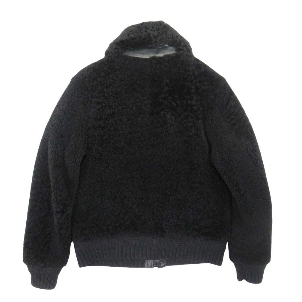 Saint Laurent Paris Shearling Coat Boa Leather Sheepskin 2-Way 38 Black