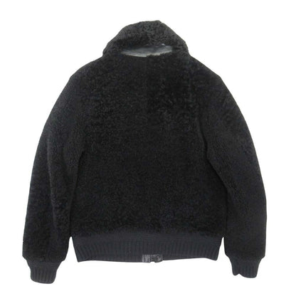 Saint Laurent Paris Shearling Coat Boa Leather Sheepskin 2-Way 38 Black