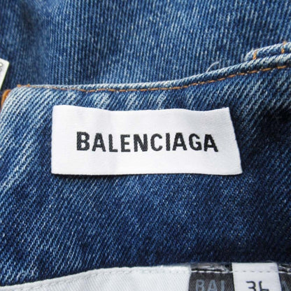 Balenciaga Wash Denim Mermaid Skirt Mid Length Below Knee Semi Tight 36 Indigo