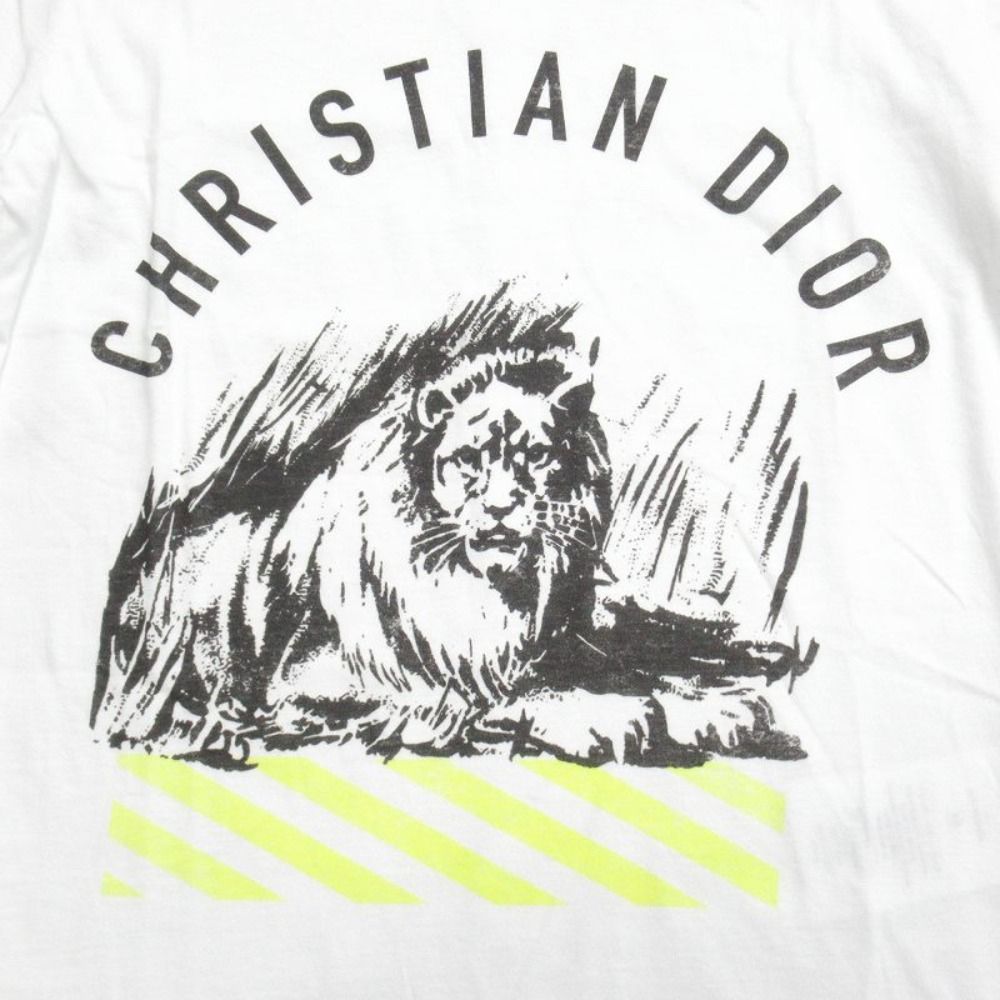 Dior D-jungle Pop Logo Lion T-Shirt Vintage Print XS White