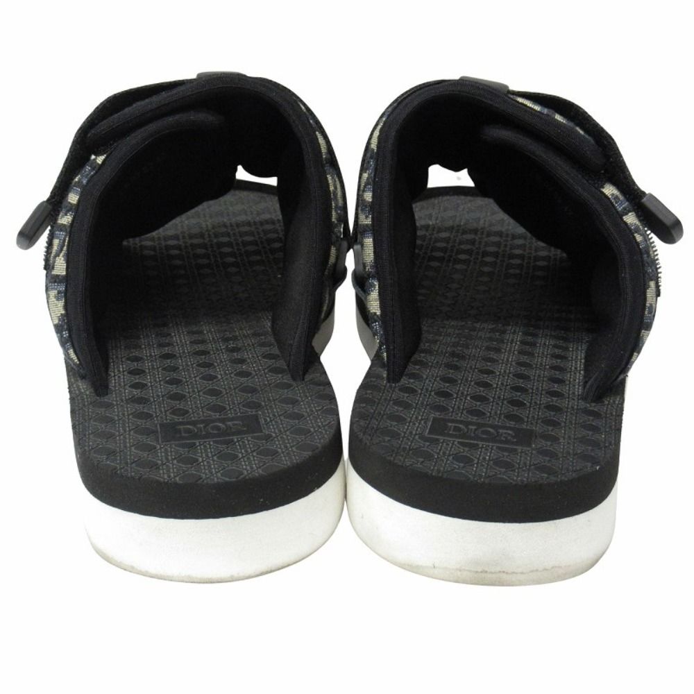 Dior Alpha Slide Sandals Blue Jacquard Shoes 42 Black Navy