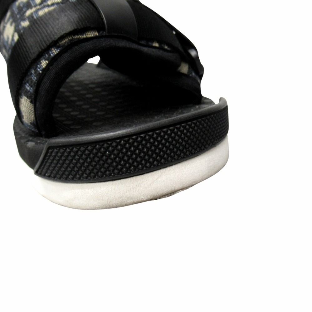 Dior Alpha Slide Sandals Blue Jacquard Shoes 42 Black Navy