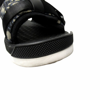 Dior Alpha Slide Sandals Blue Jacquard Shoes 42 Black Navy
