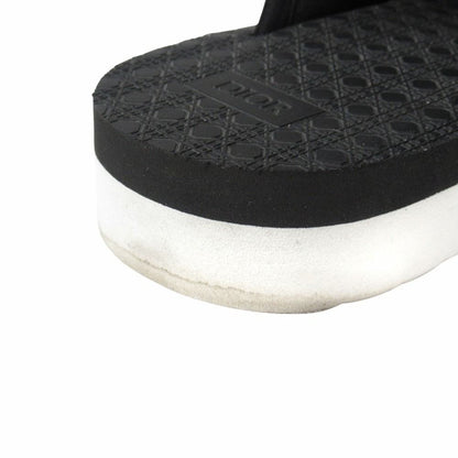 Dior Alpha Slide Sandals Blue Jacquard Shoes 42 Black Navy