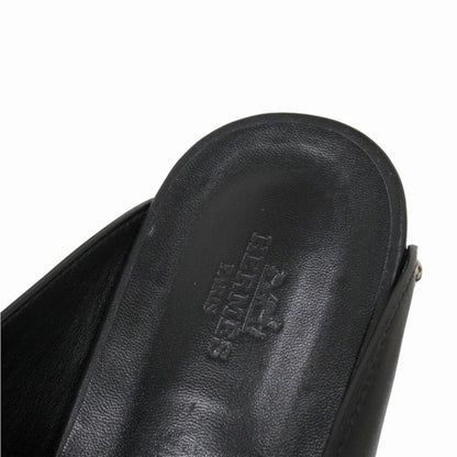 Hermes Calya Sandals Mules Shoes Studs Smooth Calfskin 40 Black