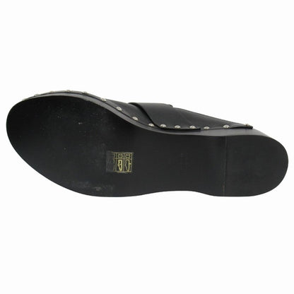 Hermes Calya Sandals Mules Shoes Studs Smooth Calfskin 40 Black