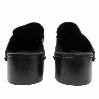 Hermes Calya Sandals Mules Shoes Studs Smooth Calfskin 40 Black