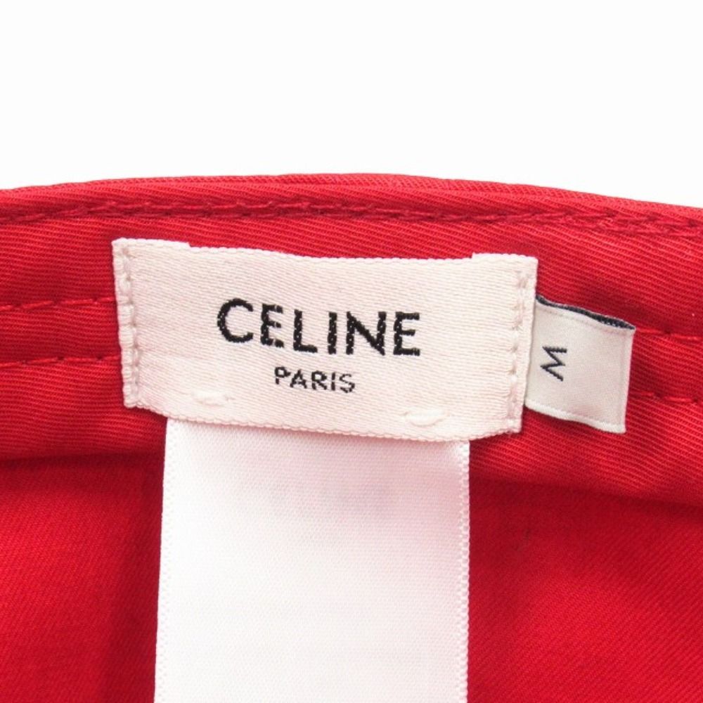 Celine Baseball Cap Hat 6 Panels Clogo Red Beige
