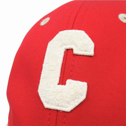 Celine Baseball Cap Hat 6 Panels Clogo Red Beige