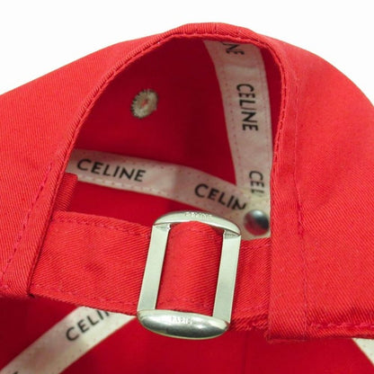 Celine Baseball Cap Hat 6 Panels Clogo Red Beige