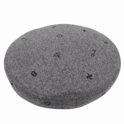 Hermes Saint Honore Cashmere Beret Hat Cap Chaine D'ancre Logo Embroidery 58