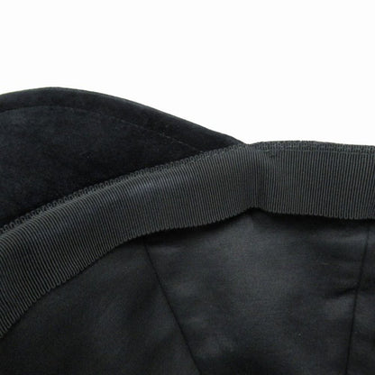 Prada Velvet Baseball Cap Hat Triangle Logo M Black