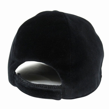 Prada Velvet Baseball Cap Hat Triangle Logo M Black