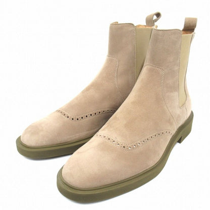 Hermes Ebony Side Gore Short Boots Shoes Suede Leather 42.5 Beige