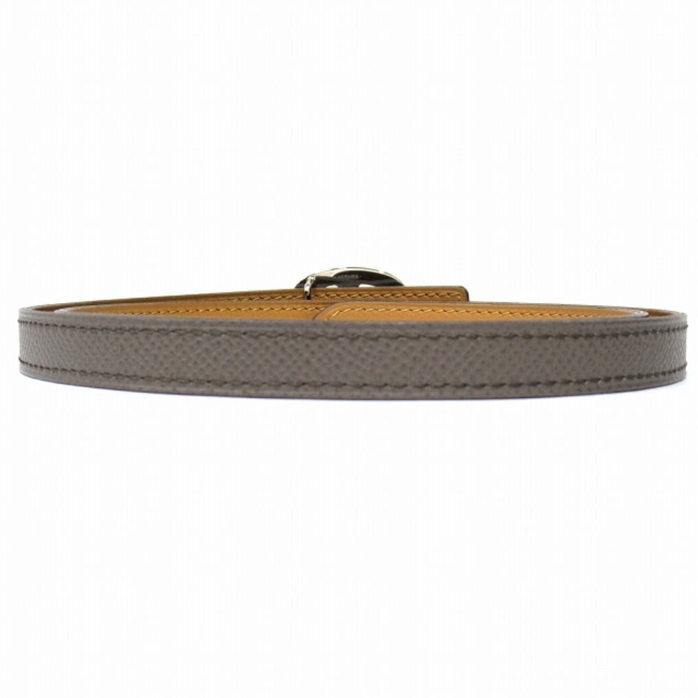 Hermes Chaine D'ancre 13 mm Reversible Belt Veau Epsom 75 cm Ocher Etain