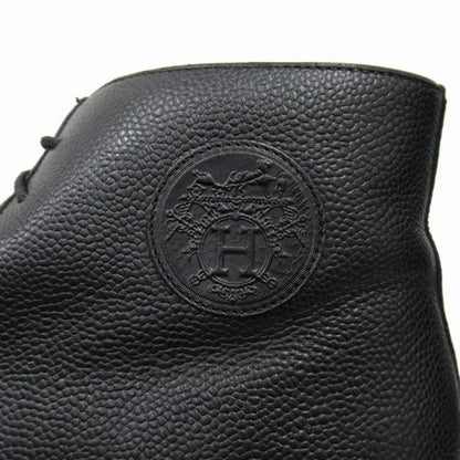 Hermes Hafie Exlibris Short Boots Shoes Leather 43 Black
