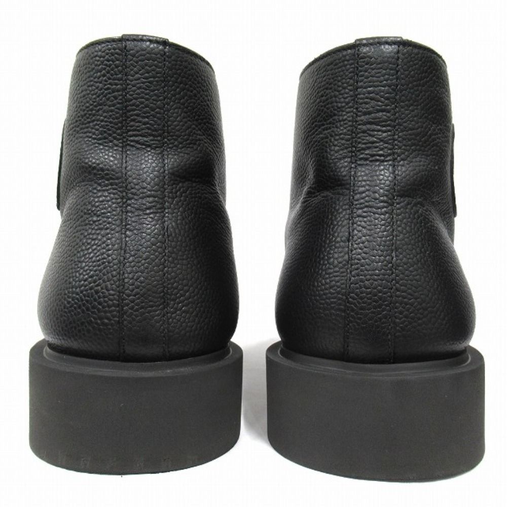 Hermes Hafie Exlibris Short Boots Shoes Leather 43 Black