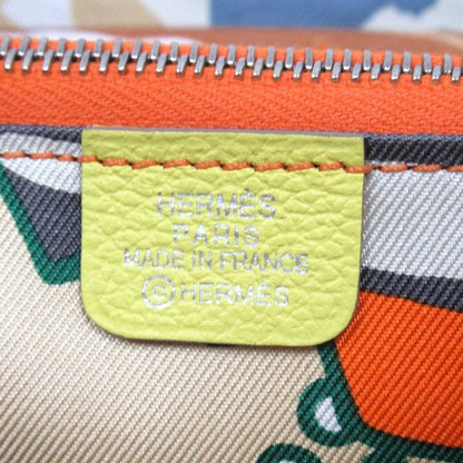 Hermes Azap Silk in Compact Wallet Round Color Leather Silver Lime Orange