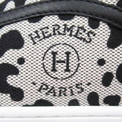 Hermes Get Sneakers Toile H-unprime Leather Stencil Logo Leopard 41 Prue