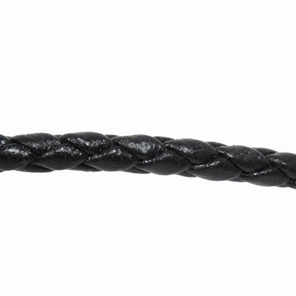 Hermes Polished Key Holder Key Ring Charm Braided Leather Silver Black
