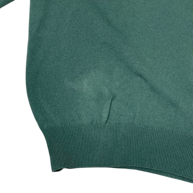 Loro Piana Baby Cashmere 100% V-neck Knit Top Green Sweater