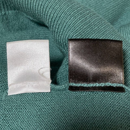Loro Piana Baby Cashmere 100% V-neck Knit Top Green Sweater