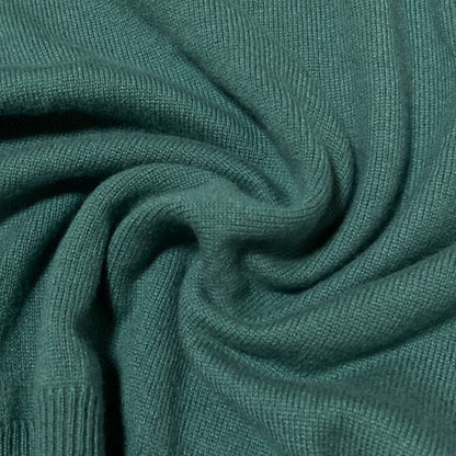 Loro Piana Baby Cashmere 100% V-neck Knit Top Green Sweater