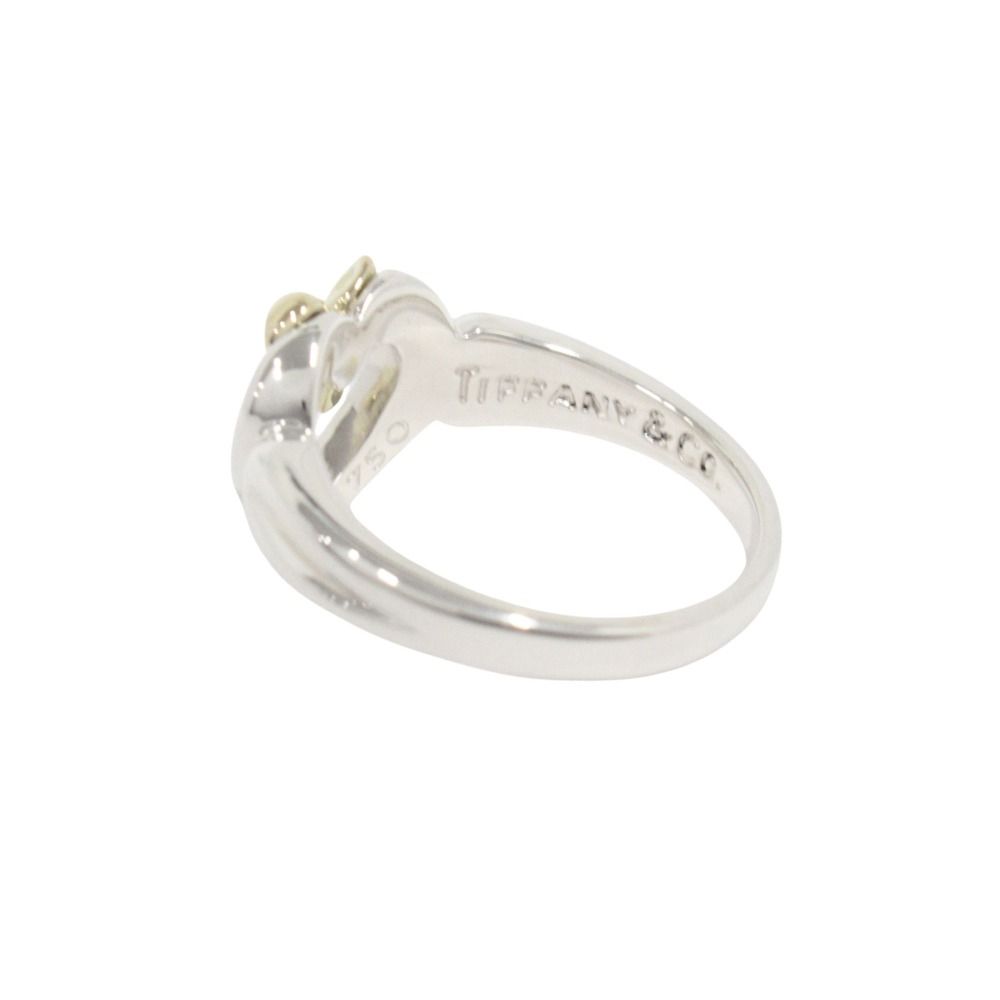 Tiffany & Co Polished 18k Yellow Gold Combination Heart Ribbon Ring Vintage