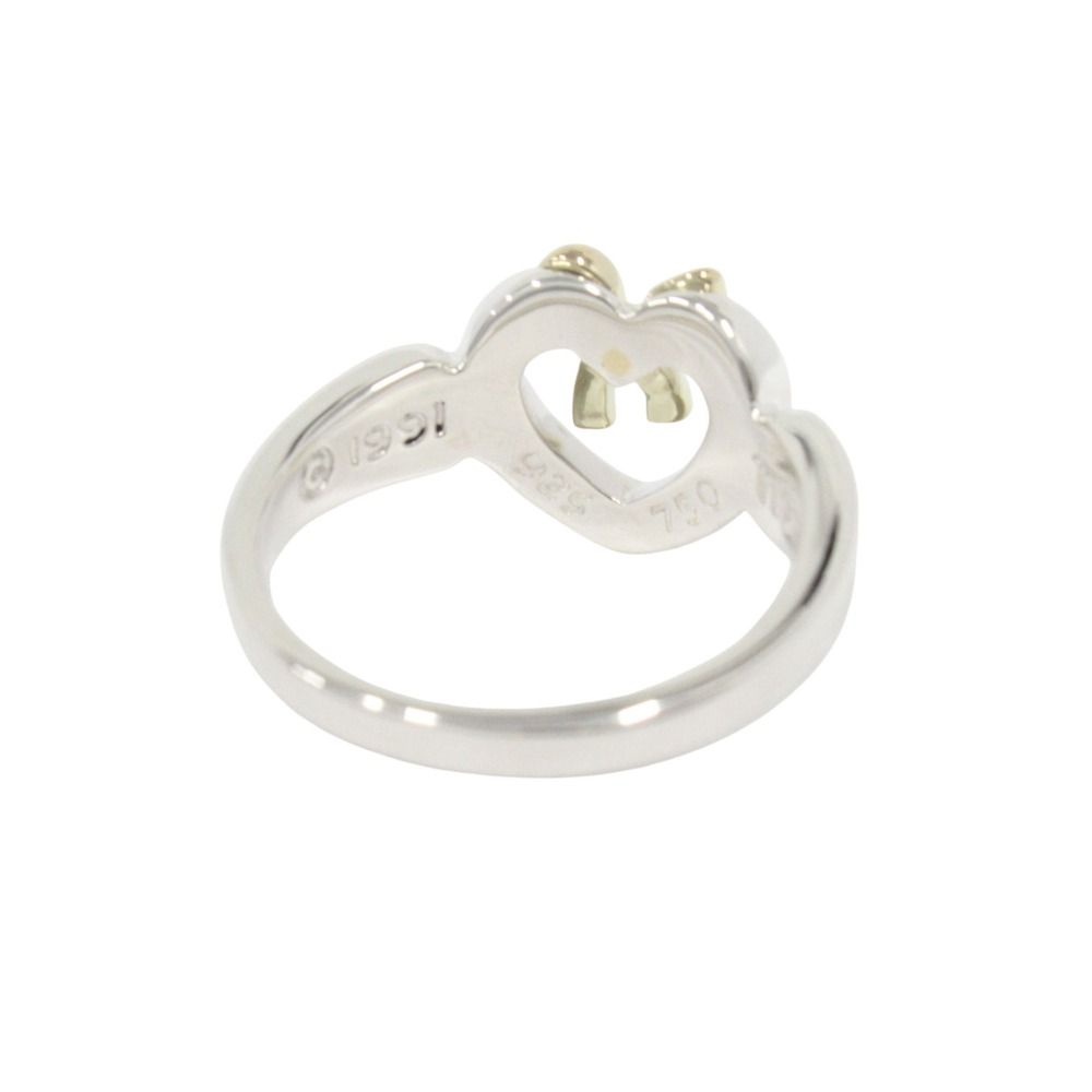 Tiffany & Co Polished 18k Yellow Gold Combination Heart Ribbon Ring Vintage