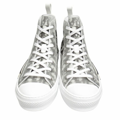 Dior Oak High Top Sneakers Shoes Cut Trotter Logo Technical Fabric 45 White