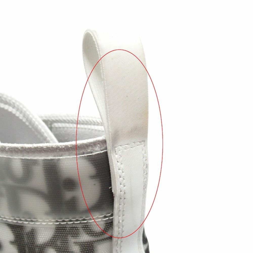 Dior Oak High Top Sneakers Shoes Cut Trotter Logo Technical Fabric 45 White
