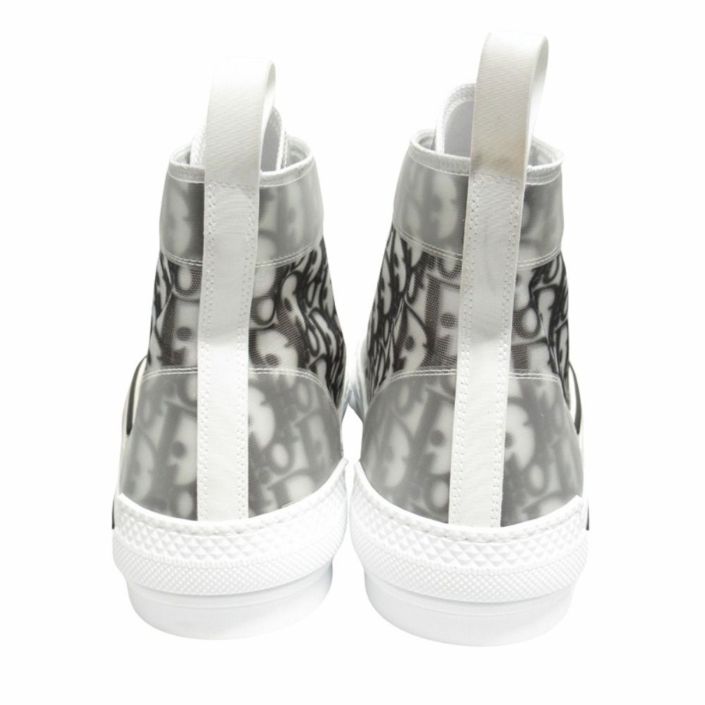 Dior Oak High Top Sneakers Shoes Cut Trotter Logo Technical Fabric 45 White