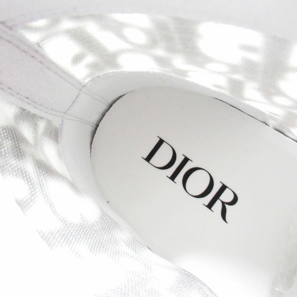 Dior Oak High Top Sneakers Shoes Cut Trotter Logo Technical Fabric 45 White